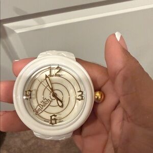 Von Dutch White and Gold Wall Clock